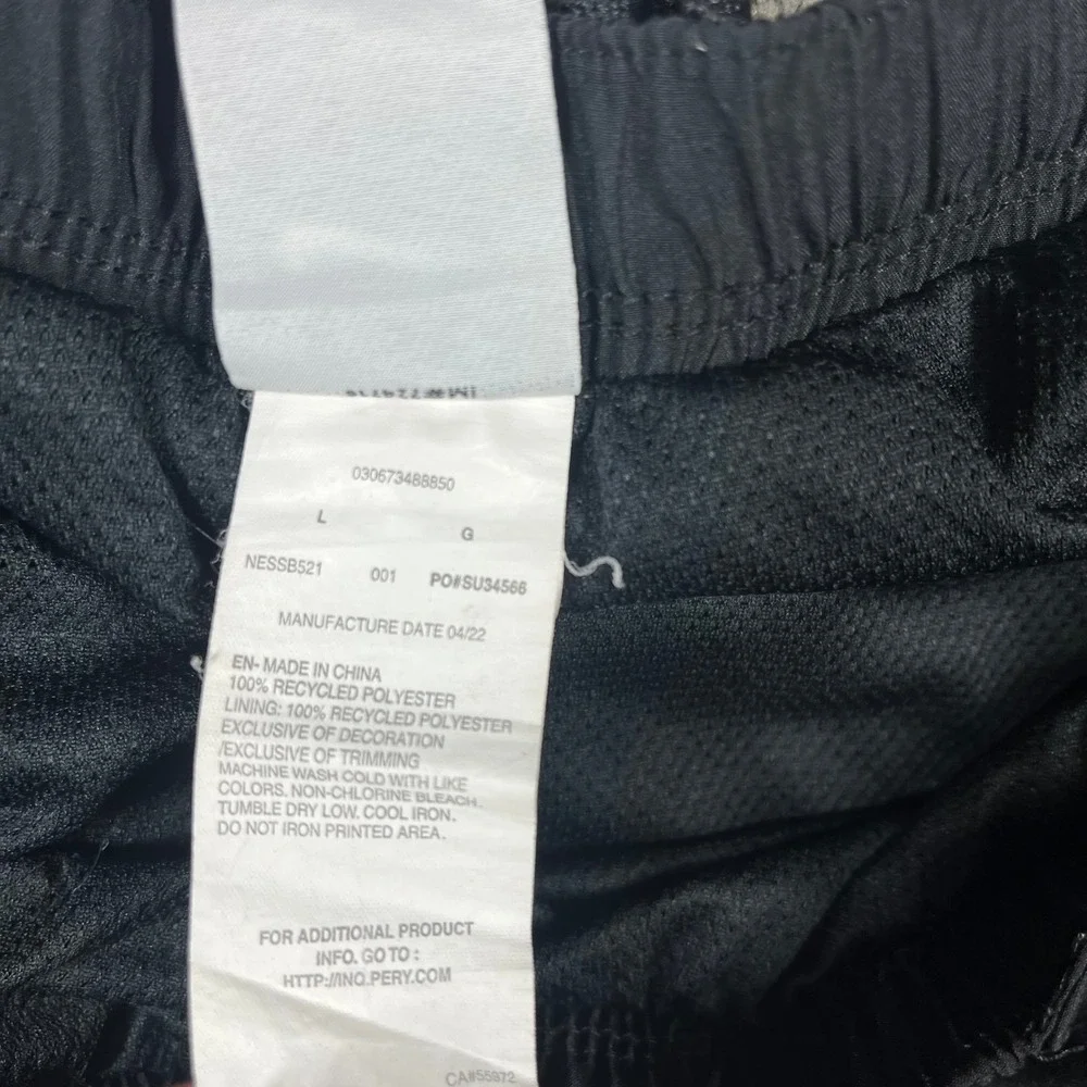 Nike Mens Cargo Swim Trunks Black Mesh Lined Belted Shorts NESSB521 Size L